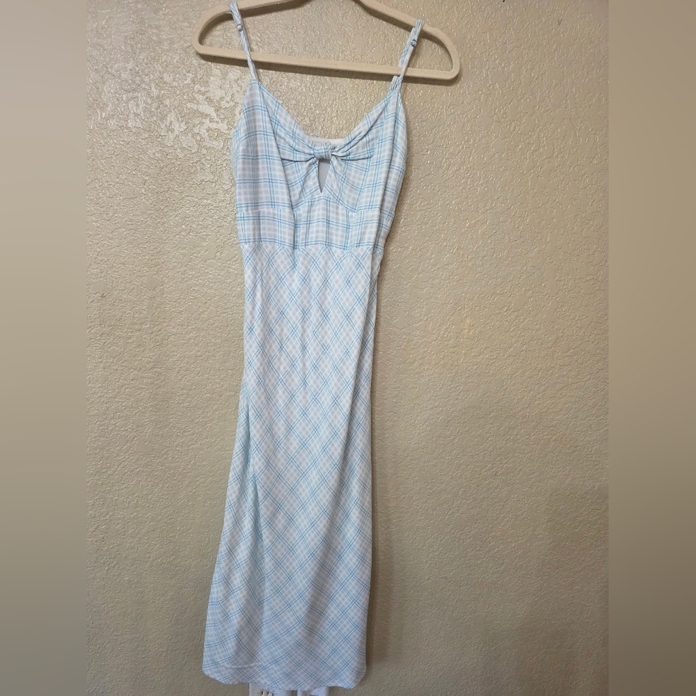 Abercrombie & Fitch Light Blue and White Checkered Dress